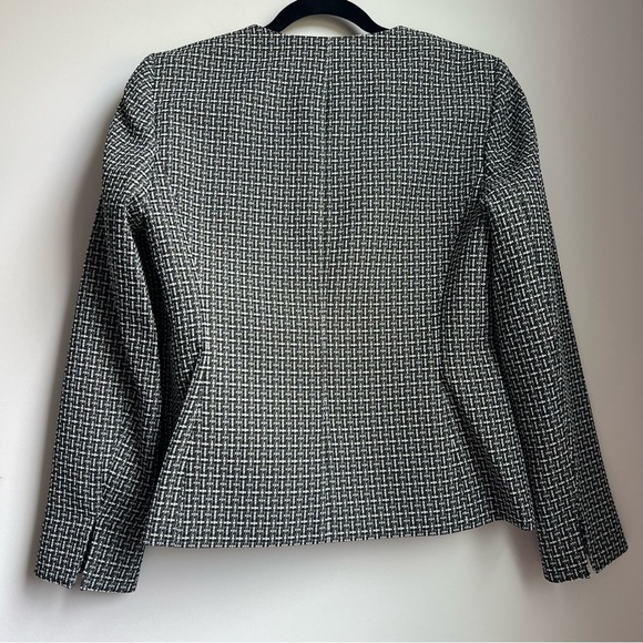 Evan Picone Green, Black & White Tweed Blazer - Size 8 - Picture 6 of 7